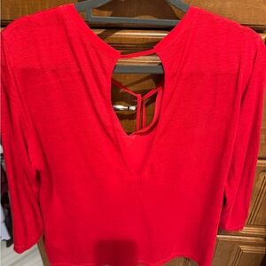 Sandro Elegant Red Blouse with Tie Back.  This top has never been worn!